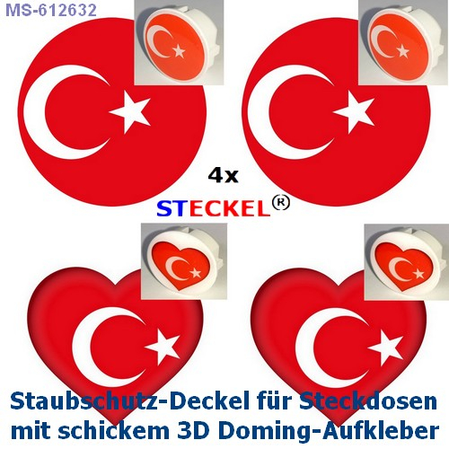 4-er Set Motiv-STECKEL Flaggen Türkei 612632