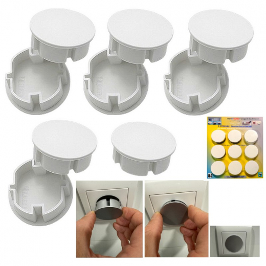 9-er Sparset Original-STECKEL weiß - Steckdosen Abdeckung Staubschutz erspart Putzen