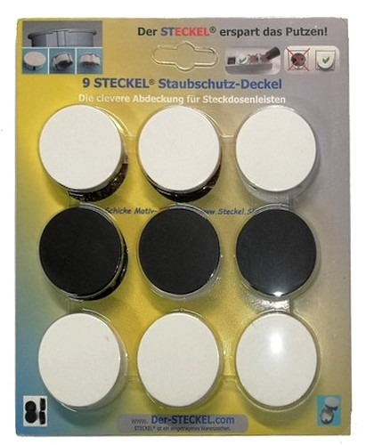 9 (!!) STECKEL (3sw+6ws) Steckdosen Abdeckung erspart Putzen Staubschutz schick