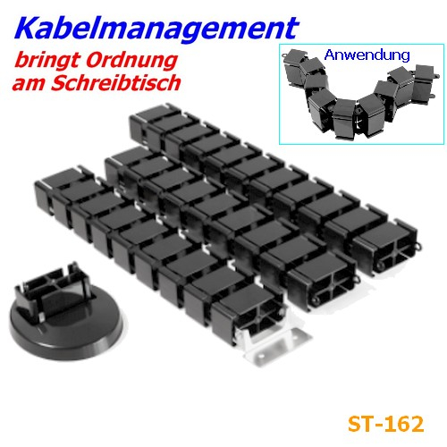 Cleveres Kabelmanagementsystem ST-162 sorgt für Ordnung am Arbeitsplatz