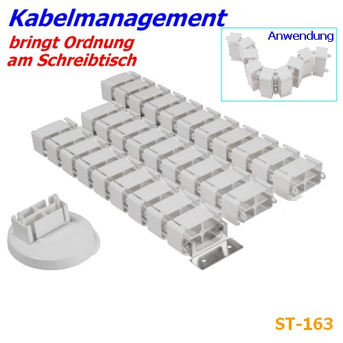 Cleveres Kabelmanagementsystem ST-163 sorgt für Ordnung am Arbeitsplatz