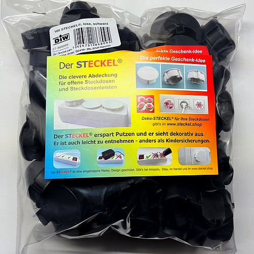 Profi-Pack 100 Stück STECKEL® schwarz Firmen Büros Hotels