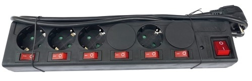 9 Stück schwarze Steckdosen-Abdeckungen im PE-Beutel