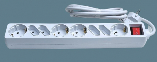 8-fach-Steckerleiste mit Schalter 4xEuro+4xSchuko, 1,5m