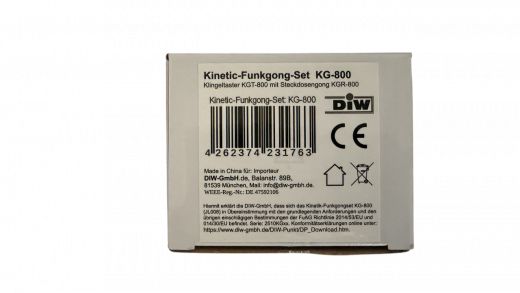 KG-800 Funk-Klingel Set mit kinetischem Taster und Empfänger