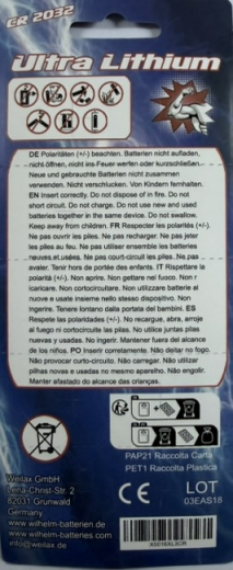 Wilhelm CR2032 Lithium Batterien 3V – 10er Pack