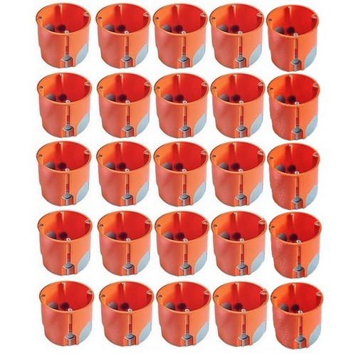 25x Hohlwanddosen winddicht Ø68x61mm tief mit Schrauben, 25x141870