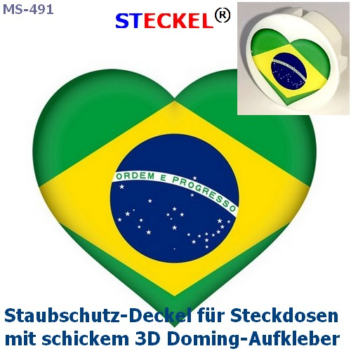 1x Doming-Aufkleber solo DA-149_Brasil_Herz
