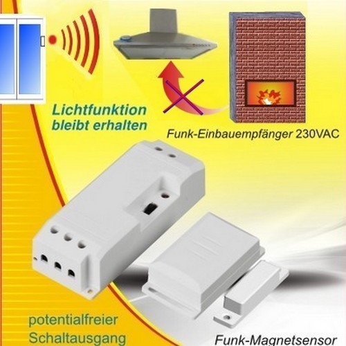 Funk Abluftsteuerung DAS-2090-E MIT Lichtfunktion 2300W Fensterkontaktschalter