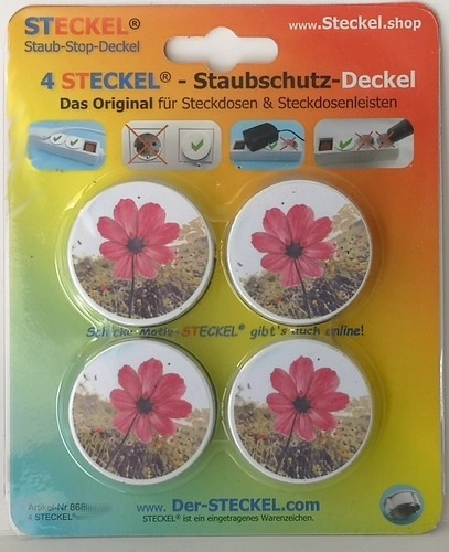 4 Stück Dekosteckel DS-402_Blume_rot