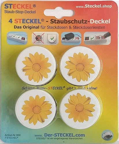 4 Stück Dekosteckel DS-403_Blume_gelb