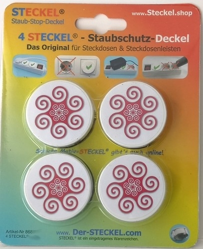 4 Stück Dekosteckel DS-437_Ornament_rot