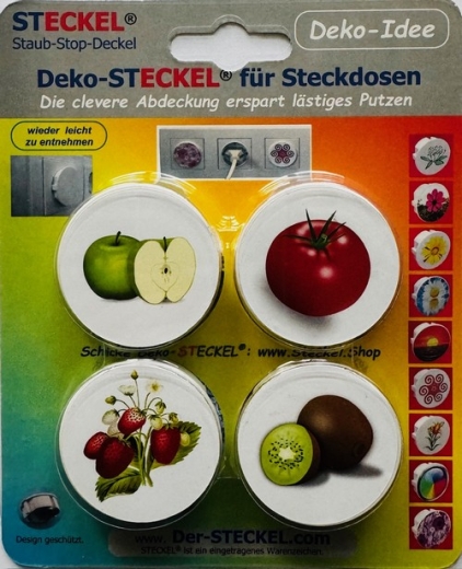 4 Stück Dekosteckel DS-466_Obst+Gemuese