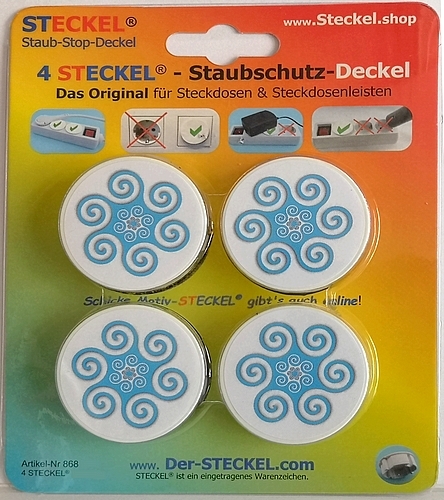 4 Stück Dekosteckel DS-471_Ornament_blau