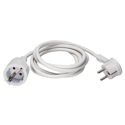 EL-041900 Schuko-Verlängerung 2,0 m, weiß, flacher Winkelstecker