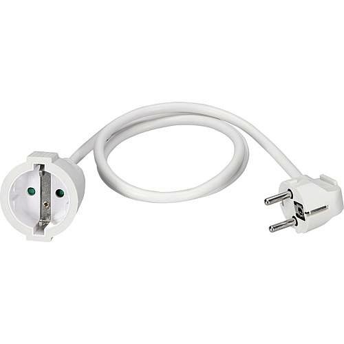 EL-041930 Schuko-Verlängerung 1,0 m, weiß, Winkelstecker