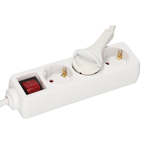 EL-045485 3-fach Steckdosenleiste 3,0m EIN-AUS-Schalter flacher Winkelstecker