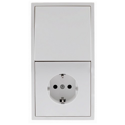 ESH-367 Schalter und Steckdosen Set TÜR 2-fach SHALLOW-weiss