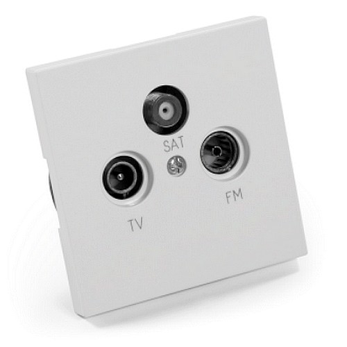 ESH-383 Antennendose für TV, Radio und Sat, UP, SHALLOW-weiss