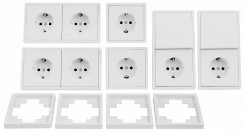 ESH-392 Schalter und Steckdosen Set STANDARD 20-teilig SHALLOW-weiss