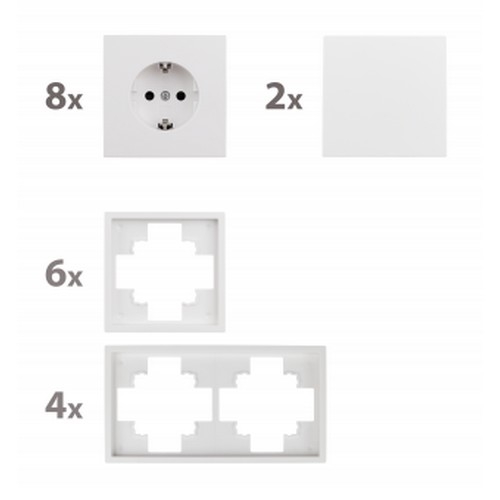 ESH-392 Schalter und Steckdosen Set STANDARD 20-teilig SHALLOW-weiss