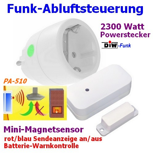 DIW-Funk Abluftsteuerung PA-510 SPARSET Fensterschalter kabellos Dunstabzug Ofen