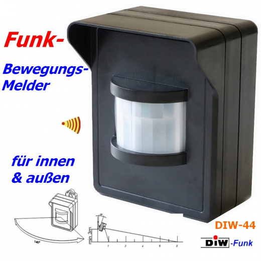 PD-543 DIW-FUNK Bewegungsmelder IP44 mit Outdoor-Funkstecker DOR-2300