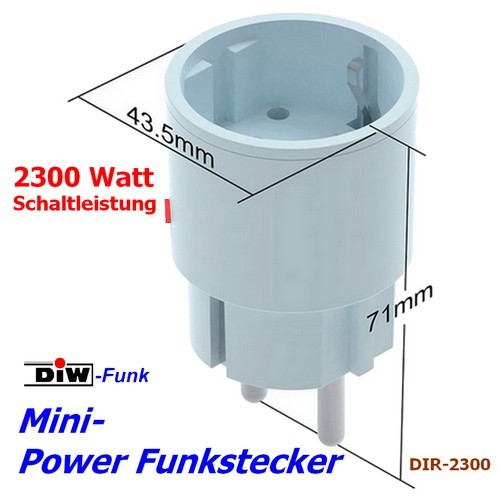 PD-581 SPARSET 3x Power Funk Steckdose DIR-2300 Watt +DHS-12 Handsender DIW-Funk