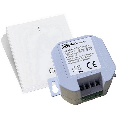PS-520 DIW-Funk Sparset 230V-Funkschalter DES-2300 + Wandsender DWS-11