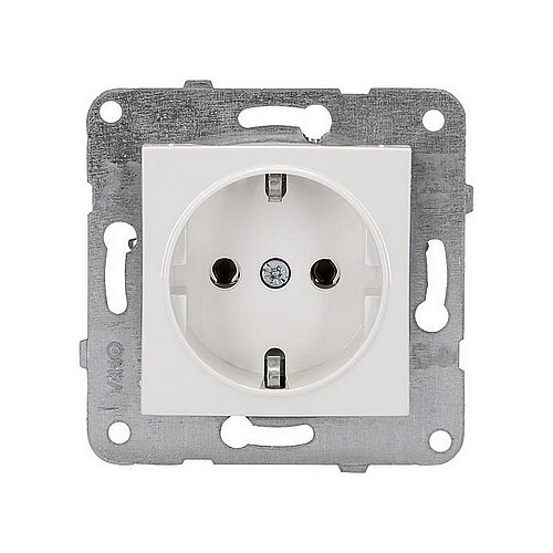 Schuko-Steckdose Meridian reinweiß 077155 Kombi-Einsatz