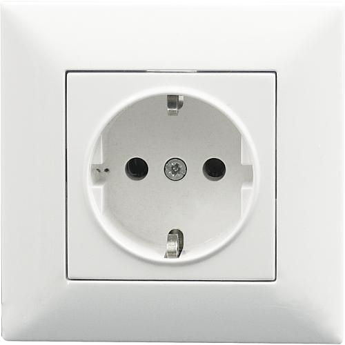 Einzel-Schukosteckdose EGB-Meridian reinweiß 077185 komplett