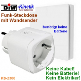 DIW-Kinetik KS-2300 Kinetisches Funk-Schaltset mit Funksteckdose und batterielosem Wandsender