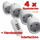 PI-720 Intertechno Funk-Sparset 4x Funkstecker IT-3 + wetterfester Handsender
