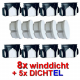 8x Schalterdose WINDDICHT SK05 Ø60x46mm flach + 5 x Steckdosenabdeckungen weiß
