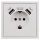 ESH-361 Steckdose + 2xUSB-A SHALLOW-weiss