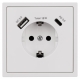 ESH-362 Steckdose +USB-A+USB-C SHALLOW-weiss