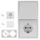 ESH-394 Schalter und Steckdosen Set TÜR 3-fach SHALLOW-weiss