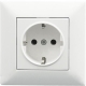 Einzel-Schukosteckdose EGB-Meridian reinweiß 077185 komplett