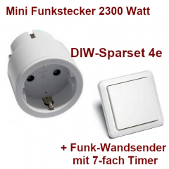 Sparset-4e: FUNK-Set &quote;AWST-IT3&quote; - Funk-Wandschalter mit Count-Down-Timer 5/30Sek.-2/10/30 Min.-1/3 Std. + Intertechno Funkschalter-Zwischenstecker 2300W