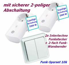 Funk-SPARSET-10k Serien-Funkwandsender + Intertechno Funkstecker 2300W