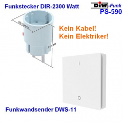PS-590 DIW-Funk Sparset 230V-Funkstecker DIR-2300 + Wandsender DWS-11