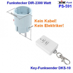 PS-591 DIW-Funk Sparset 230V-Funkstecker DIR-2300 + Key-Funk-Sender DKS-10