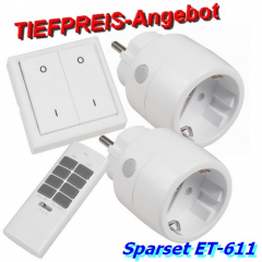 ET-611 Funk-Set 2x Stecker + Wandsender + Handsender DIW-Comfort