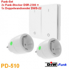 Funk-Sparset PD-510 - 2 x Funk-Stecker DSR-2300 + Doppelwandsender DWS-22