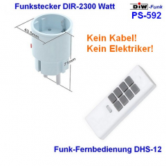 PS-592 DIW-Funk Sparset 230V-Funkstecker DIR-2300 + Fernbedienung DHS-12
