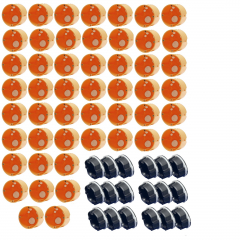 50x Hohlwanddosen winddicht Ø68x61mm tief mit Schrauben + 18 Steckdosenabdeckungen schwarz