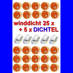 25x Hohlwanddosen winddicht Ø68x48mm tief mit Schrauben + 5 Steckdosenabdeckungen weiß