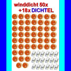 50x Hohlwanddosen winddicht Ø68x48mm tief mit Schrauben + 18 Steckdosenabdeckungen weiß