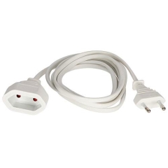 EL-041010 Euro-Verlängerung 2,0m weiß mit Stecker und Kupplung