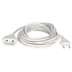 EL-041205 Euro-Verlängerung 5,0m weiß mit Stecker und Kupplung
